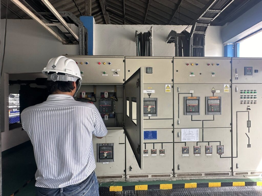 ตรวจสอบรับไฟฟ้าประจำปี ตรวจสอบระบบไฟฟ้าโรงงาน 11 สอบตู้ MDB